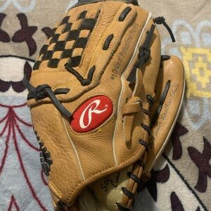 Rawlings Camel and Black Baseball Glove